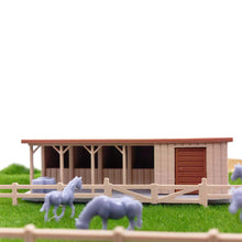 将图片加载到图库查看器,Small Country Stable w Horses and Grass 1:64 S Scale