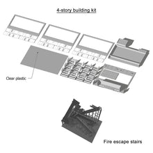 将图片加载到图库查看器,Downtown 4-Story Apartment(White) Stackable 1:87 HO Scale