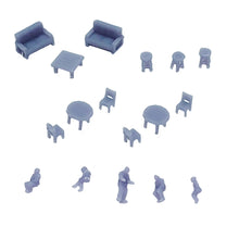 将图片加载到图库查看器,Seaside Cafe w Accessories & Figures 1:220 Z Scale