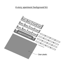 Cargar imagen en el visor de la galería, Background 4-Story Apartment(White) Stackable 1:87 HO Scale