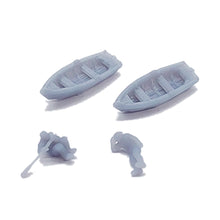Load image into Gallery viewer, Small Wooden Boat Set with Figures 1:220 Z Scale