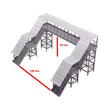 Load image into Gallery viewer, Overhead Footbridge Covered (2-Stairs/4-Stairs/4-Stairs with Elevator) HO Scale 1:87