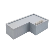 Load image into Gallery viewer, Modern Commercial Box Building L-Shape Stackable HO Scale 1:87