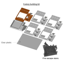 将图片加载到图库查看器,Downtown 5-Story Apartment(Grey) Stackable 1:87 HO Scale