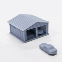 Laden Sie das Bild in den Galerie-Viewer, Outland Models Model Railroad Double Car Garage with Cars 1:220 Scale Z