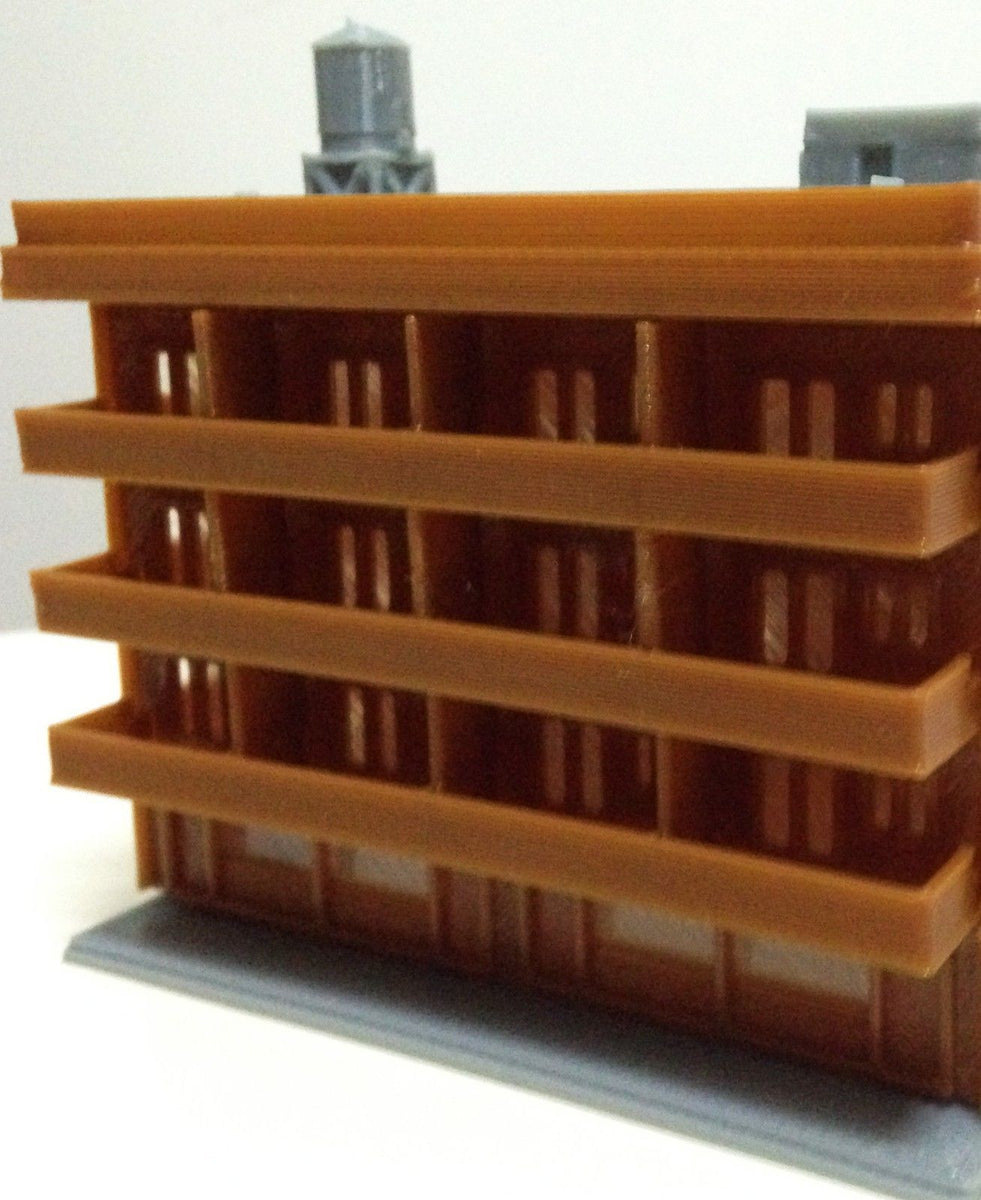 Outland Models N Scale 5-Story Apartment Building Kit – Unpainted Gray Plastic – 1:160