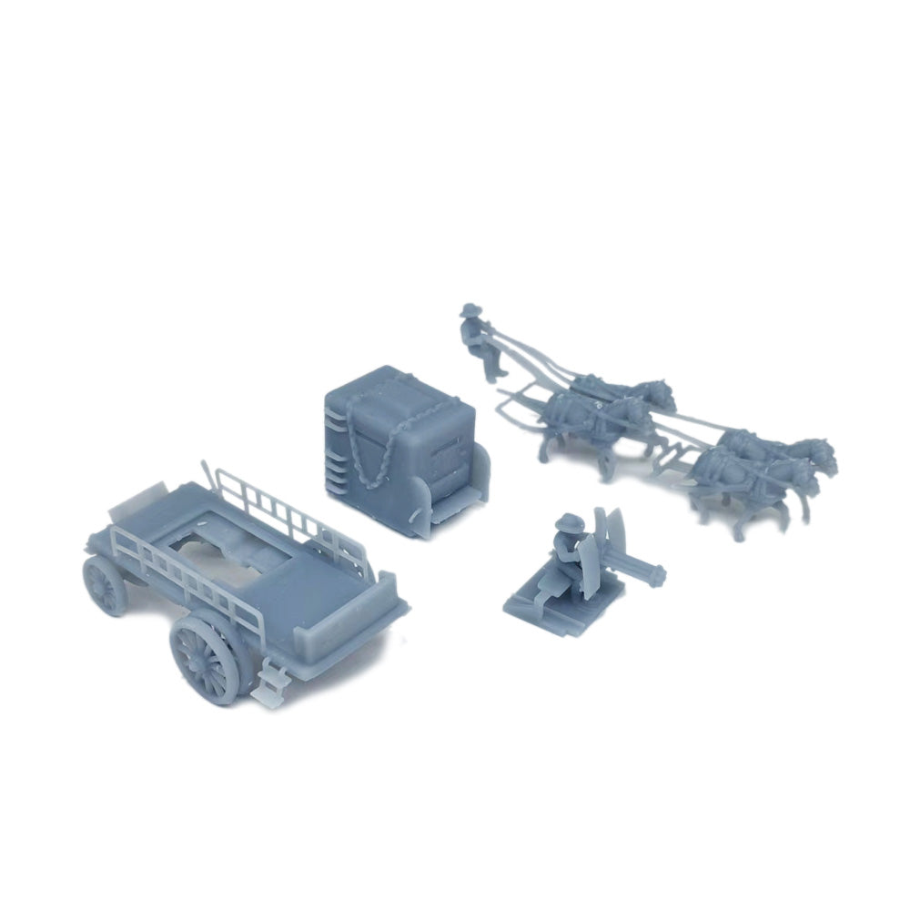 Outland Models – Chariot Old West HO 1:87 – Avec 2 Chevaux Et Cavalier – Kit Non Peint à Assembler – Impression 3D