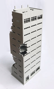 City Damaged Abandoned Office Building N Scale Outland Models Railway Scenery
