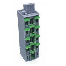 Cargar imagen en el visor de la galería, City Apartment (Grey) w Balcony N Scale 1:160