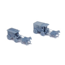 画像をギャラリービューアに読み込む, Old West Horse Carriage Jail/Prisoner Wagon Set N Scale 1:160