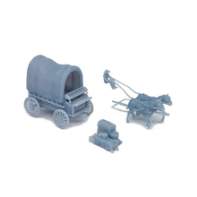 将图片加载到图库查看器,Old West Horse Carriage Travel Caravan Wagon HO Scale 1:87