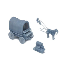 将图片加载到图库查看器,Old West Horse Carriage Travel Caravan Wagon HO Scale 1:87