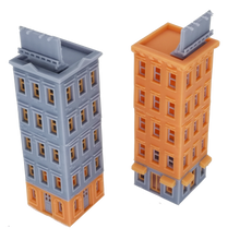 将图片加载到图库查看器,Downtown Apartment Set (Corner) N Scale 1:160