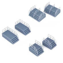 Laden Sie das Bild in den Galerie-Viewer, Entrance Stairs w Fencing Set 1:87 HO Scale Outland Models Railroad Scenery