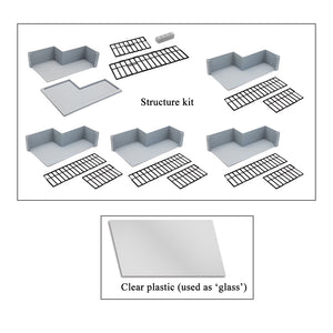 Outland Models Modern 5-story Commercial Building Office(L-shape) 1:87 HO Scale