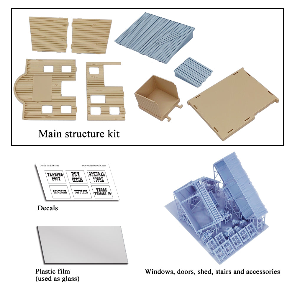 thumbnail image 2 of HO Scale Heritage Post Office / Municipal Building Structure Kit – Unassembled, Plastic, 1:87, Handmade 2 of 3