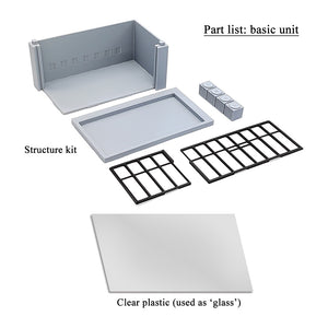 Modern Commercial Box Building Corner Stackable 1:64 S Scale