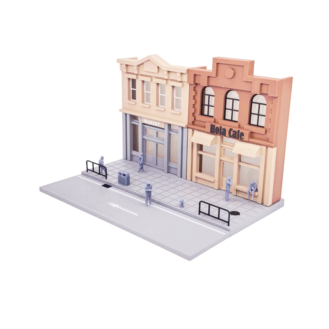 CB102A Streetside Shop(2-story) Diorama Set 1:64 S Scale – Outland
