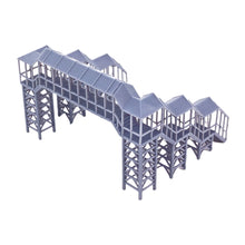 Laden Sie das Bild in den Galerie-Viewer, Overhead Footbridge with Canopy(Standard-2 Stairs/Extended-4 Stairs/Extended-4 Stairs with Elevator) N Scale 1:160