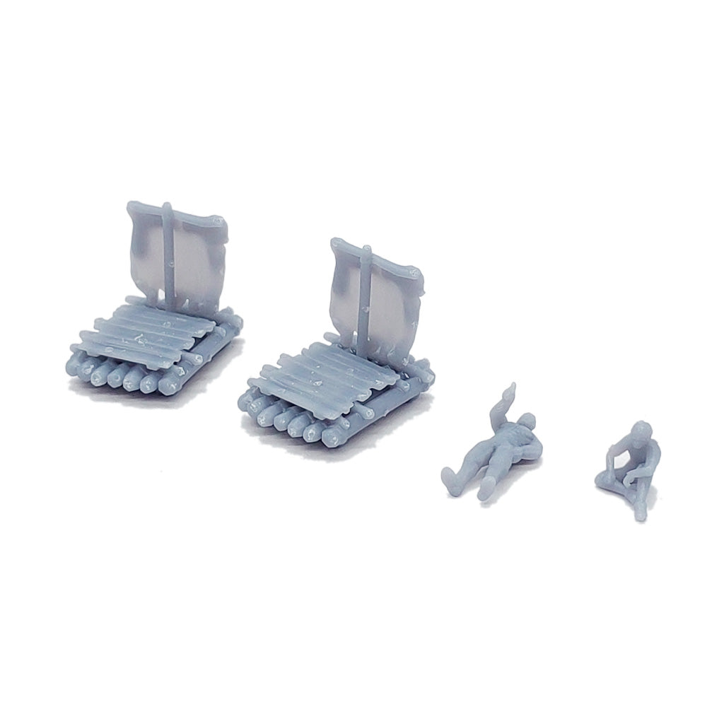 Small Raft Set with Figures 1:87 HO Scale – Outland Models