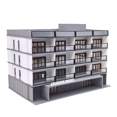 Downtown 4-Story Apartment(White) Stackable 1:87 HO Scale