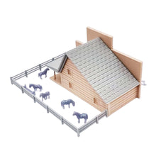 Laden Sie das Bild in den Galerie-Viewer, Old West Livery Stable w Horses 1:220 Z Scale