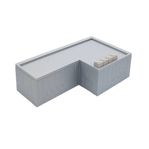 Modern Commercial Box Building L-Shape Stackable 1:64 S Scale