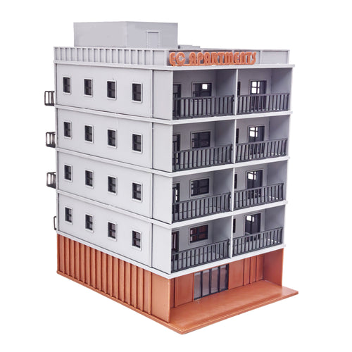 Downtown 5-Story Apartment(Grey) Stackable 1:87 HO Scale