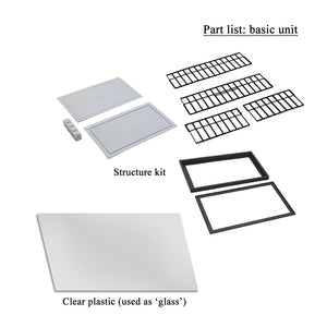 Modern Commercial Box Building Full Glass Stackable 1:64 S Scale