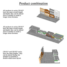 Load image into Gallery viewer, CB102B Streetside Shop(3-story) Diorama Set 1:64 S Scale