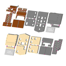Cargar imagen en el visor de la galería, Old West Shop/House Set (2-story) 1:64 S Scale