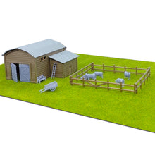 Laden Sie das Bild in den Galerie-Viewer, Country Farm Barn with Accessories 1:64 S Scale