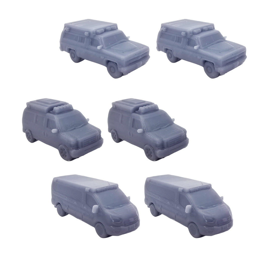 Emergency Medic Ambulance Mixed Set 1:220 Z Scale