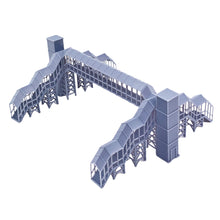 Cargar imagen en el visor de la galería, Overhead Footbridge with Canopy(Standard-2 Stairs/Extended-4 Stairs/Extended-4 Stairs with Elevator) N Scale 1:160