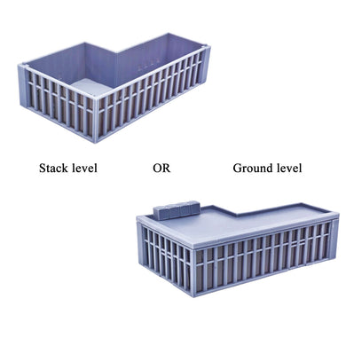 Modern Commercial Box Building L-Shape Stackable 1:220 Z Scale