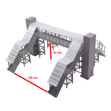 画像をギャラリービューアに読み込む, Overhead Footbridge Covered (2-Stairs/4-Stairs/4-Stairs with Elevator) HO Scale 1:87