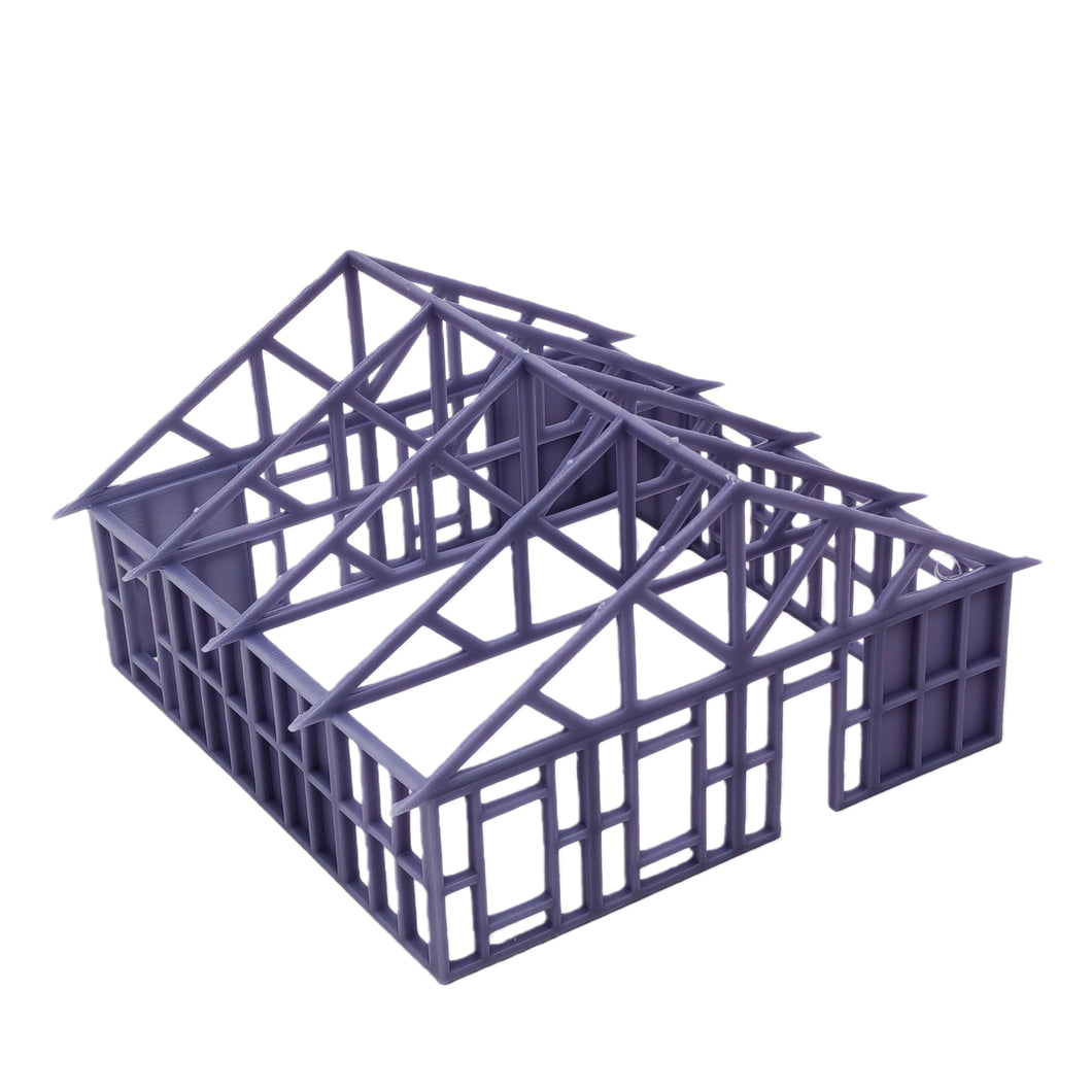 House Framework Under Construction 1:87 HO Scale