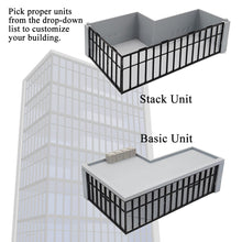 Cargar imagen en el visor de la galería, Modern Commercial Box Building L-Shape Stackable 1:64 S Scale