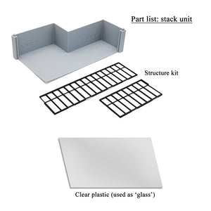 Modern Commercial Box Building L-Shape Stackable 1:64 S Scale