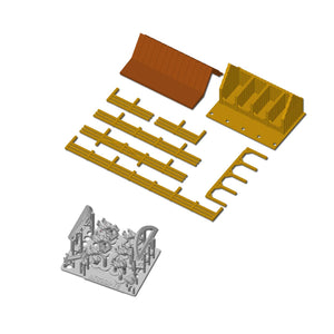 Small Country Stable w Horses and Grass 1:220 Z Scale
