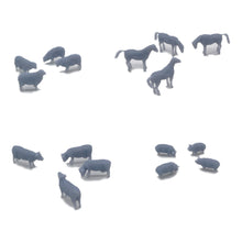 Load image into Gallery viewer, Farm Animal Set: Horse Sheep Cow Pig 1:220 Z Scale