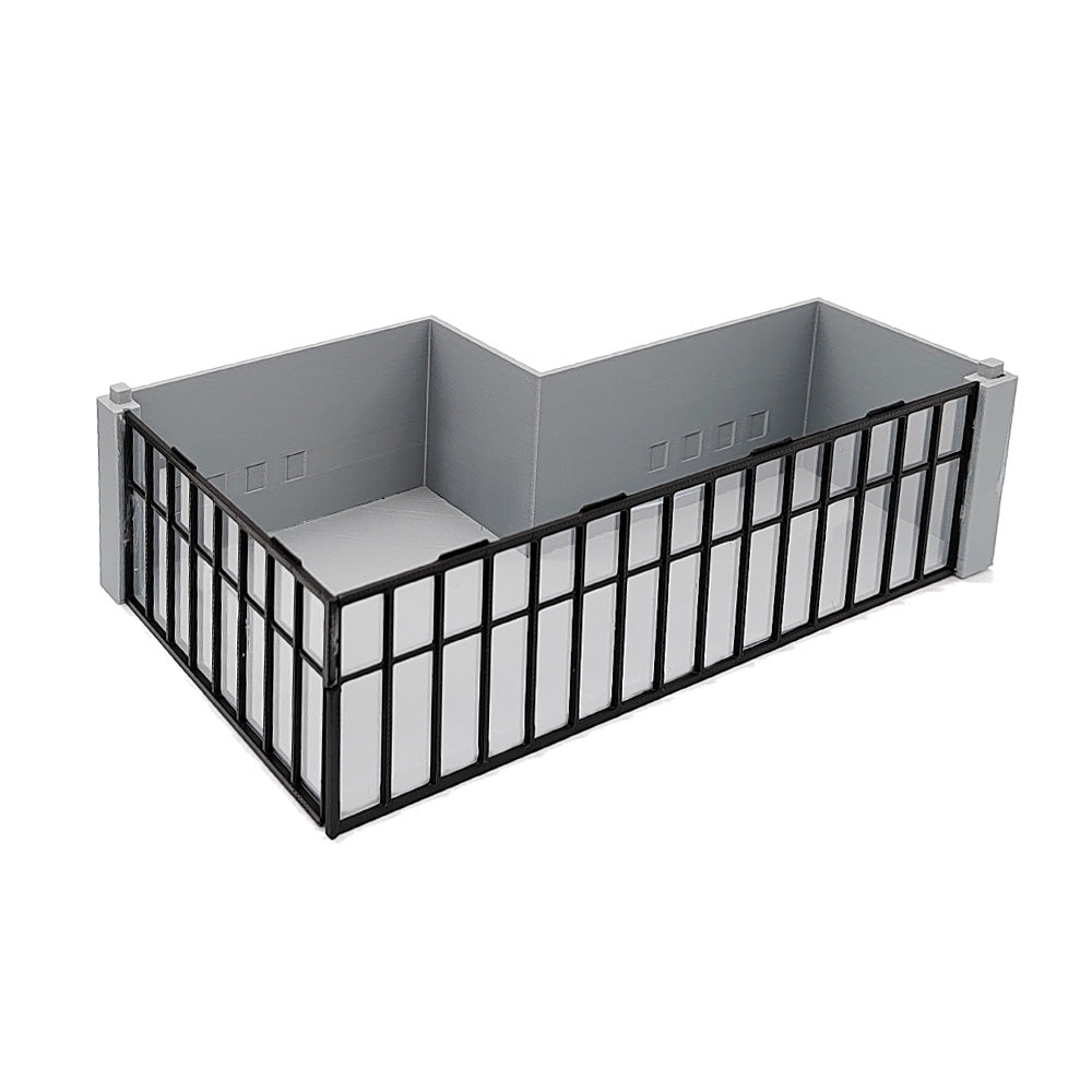 Modern Commercial Box Building L-Shape Stackable – Outland Models