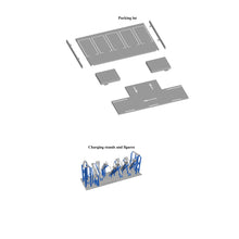 Load image into Gallery viewer, CB101G Modular Parking Lot with EV Charging Diorama Set 1:64 S Scale