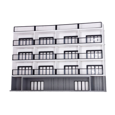 Background 4-Story Apartment(White) Stackable 1:87 HO Scale