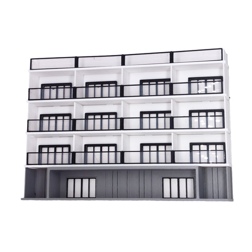 Background 4-Story Apartment(White) Stackable 1:87 HO Scale