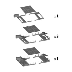 4-Story Car Parking Building 1:87 HO Scale