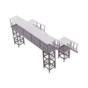 Overhead Footbridge Covered (2-Stairs/4-Stairs/4-Stairs with Elevator) HO Scale 1:87