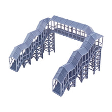 Cargar imagen en el visor de la galería, Overhead Footbridge with Canopy(Standard-2 Stairs/Extended-4 Stairs/Extended-4 Stairs with Elevator) N Scale 1:160