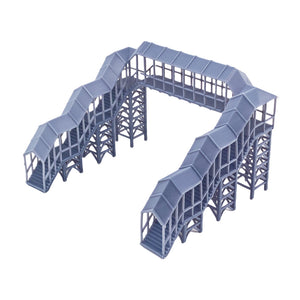 Overhead Footbridge with Canopy(Standard-2 Stairs/Extended-4 Stairs/Extended-4 Stairs with Elevator) N Scale 1:160