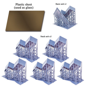 Modern 6-story Commercial Building L-shape Office 1:160 N Scale